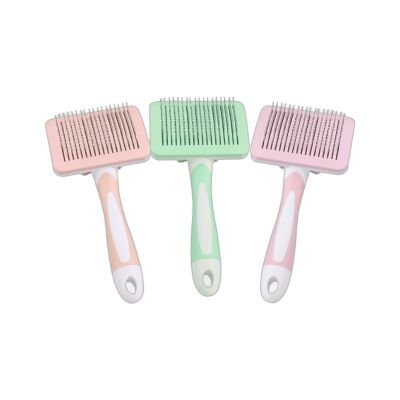 Besky Pet Brush-Yellow/Pink/Green-Medium